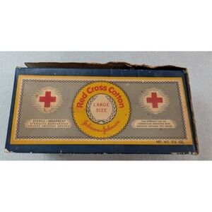 Johnson & Johnson Red Cross Cotton Vintage Medical Box Large Blue Fair Graphics